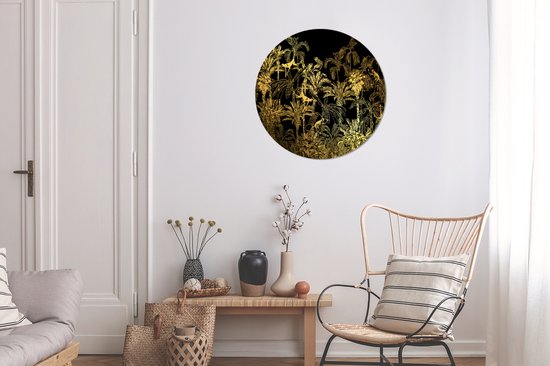 Cercle mural - Cercle mural - Jungle - Or - Zwart - Aluminium - ⌀ 60 cm - Intérieur et Extérieur