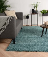 Hoogpolig vloerkleed shaggy Trend effen - lichtblauw 60x110 cm