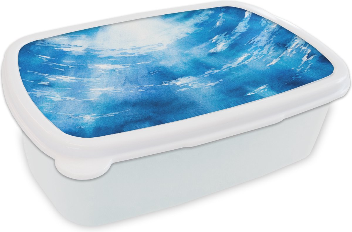 Broodtrommel Wit - Lunchbox - Brooddoos - Water - Zee - Zon - 18x12x6 cm - Volwassenen