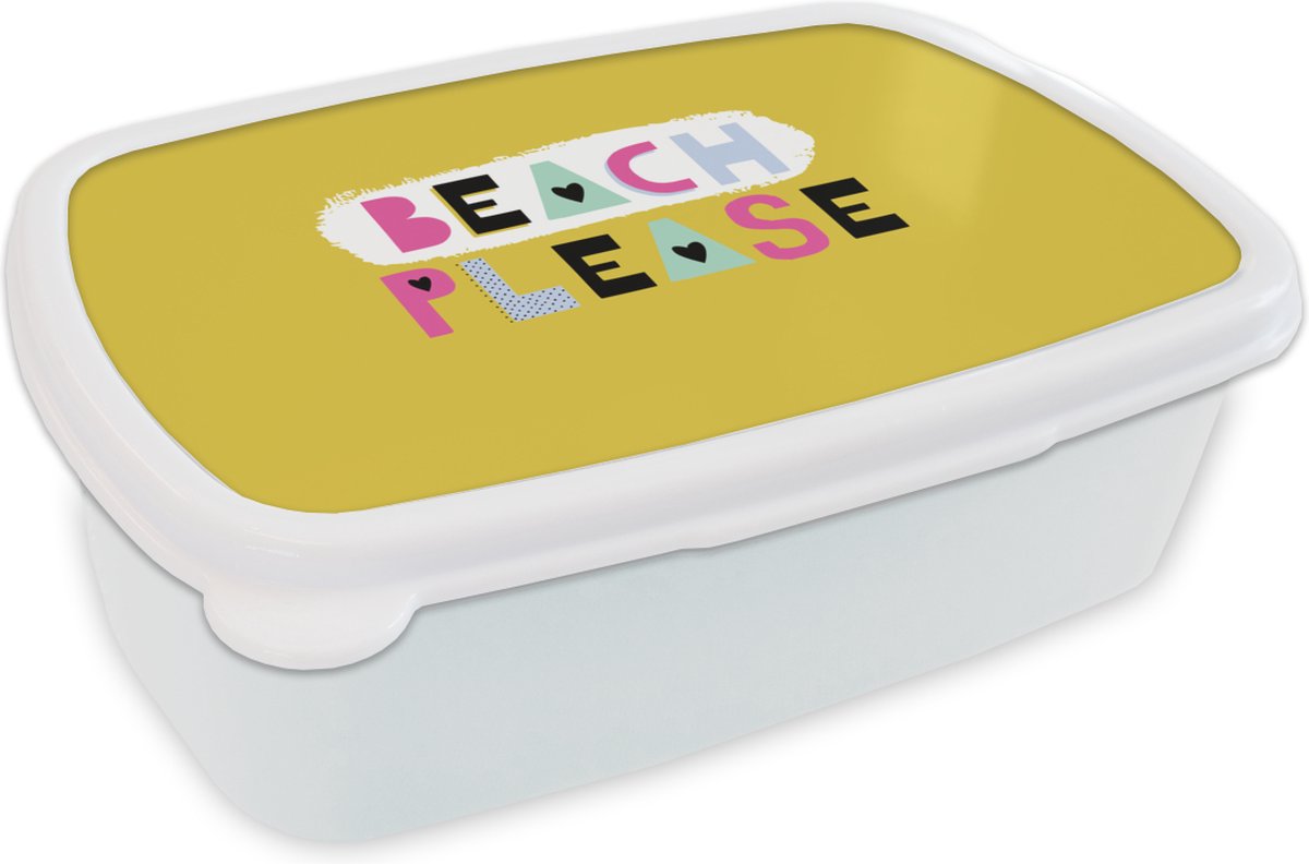 Broodtrommel Wit - Lunchbox - Brooddoos - Zomer - Strand - Quote - 18x12x6 cm - Volwassenen