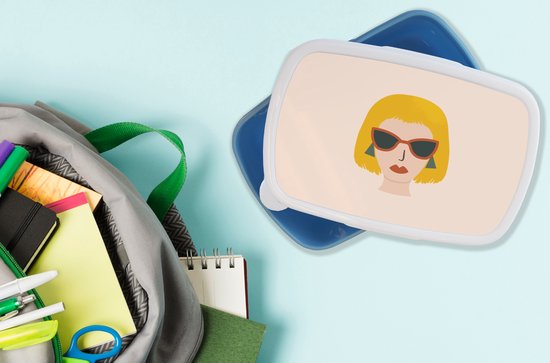 Lunchbox Blauw - Lunchbox - Breadbox - Femme - Lunettes de soleil - Été - 18x12x6 cm - Enfants - Garçon