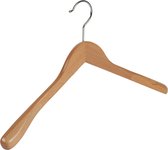De Kledinghanger Gigant - 4 x Mantel / kostuumhanger beukenhout naturel gelakt met schouderverbreding, 41 cm