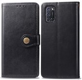 Mobigear Telefoonhoesje geschikt voor OPPO A52 Hoesje | Mobigear Snap Button Bookcase Portemonnee | Pasjeshouder voor 3 Pasjes | Telefoonhoesje voor Pinpas / OV Kaart / Rijbewijs - Zwart