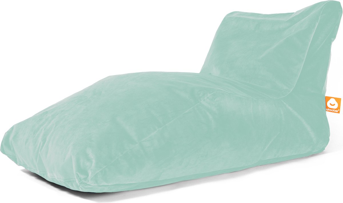 Whoober loungestoel zitzak Bali XL velvet mintgroen - Zacht en comfortabel - Wasbaar