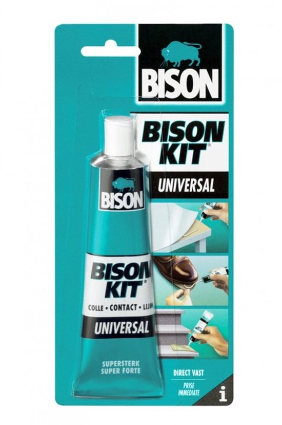 Bison Kit® tube 100 ml, sterke, universele contactlijm, vochtbestendig, vorstbestendig, -40°C tot +70°C, eenvoudig in gebruik, voor ontelbare reparaties