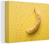 Canvas Schilderij Banaan - Fruit - Geel - 80x60 cm - Wanddecoratie