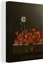 Nature morte aux fraises des bois - Peinture d'Adriaen Coorte sur toile 60x80 cm - Tirage photo sur toile (Décoration murale salon / chambre)