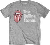 The Rolling Stones - Scratched Logo Heren T-shirt - S - Grijs