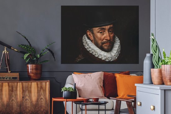 Muurstickers - Sticker Folie - Willem van Oranje - Adriaen Thomasz - Hoed - 120x90 cm - Plakfolie - Muurstickers Kinderkamer - Zelfklevend Behang - Zelfklevend behangpapier - Stickerfolie