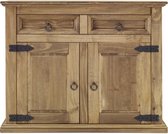 2-deurs 2-lades dressoir - Massief hout - L 100 x D 48 x H 80,5 cm - VITO