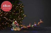 Kerstman in Arreslee verlicht - 48cm