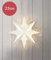 Metalen witte kerstster met E14 fitting -25cm -met stekker -Kerstdecoratie