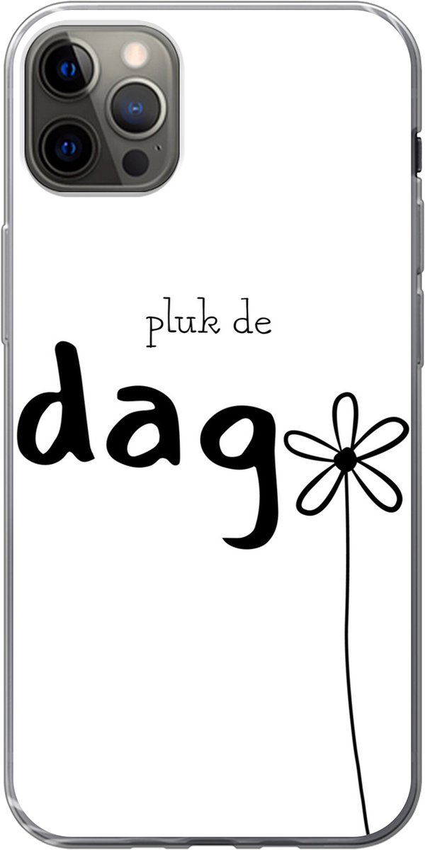Telefoonhoesje Geschikt voor iPhone 12 Pro Max hoesje - Spreuken - Pluk de dag - Quotes - Carpe diem - Siliconen Telefoonhoesje Telefoonhoesje