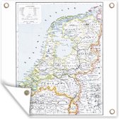 Tuindoek Landkaart - Vintage - Nederland - 100x100 cm