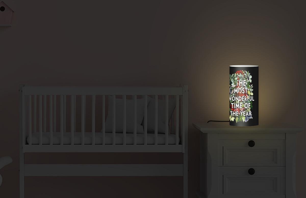 Lamp - Nachtlampje - Tafellamp slaapkamer - Planten - Bloemen - Quotes - Kerst - 33 cm hoog - Ø15.9 cm - Inclusief LED lamp