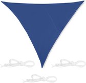 Relaxdays Schaduwdoek driehoek - zonwering doek - spanzeil - div. groottes - donkerblauw - 5 x 5 x 5 m
