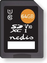 Carte mémoire Nedis MSDC64100BK SDXC 64 Go jusqu'à 80 Mbps en écriture Classe 10