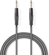 Nedis Mono-Audiokabel | 6,35 mm Male | 6,35 mm Male | Vernikkeld | 3.00 m | Rond | PVC