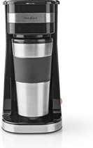 Bol.com Nedis Koffiezetapparaat - Filter Koffie - 0.4 l - 1 Kopjes - Zilver / Zwart aanbieding