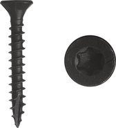 Wovar Zwarte Schroeven Verzinkt 4.5 x 30 mm Torx 20 met Snijpunt | 50 Stuks | Houtschroeven