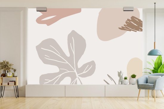 Papier peint - Papier peint photo Été - Feuille - Grijs - Largeur 420 cm x hauteur 280 cm