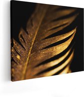 Artaza Canvas Schilderij Gouden Veer  - 50x40 - Foto Op Canvas - Canvas Print