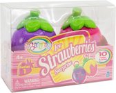 verrassingsfiguren Strawberries paars/roze 22-delig