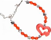 armband hart meisjes 15 cm rood