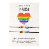 GoedeDoelen.Shop | Touwarmband set van 2 - Love is Love - PRIDE | Statement Armband | Pride | LGBTQ | Rainbow | Vriendschapsarmband | Cadeautje | Wellness-House