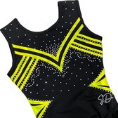 Sparkle&Dream Turnpakje Lana - Zwart Groen - CSM | maat 92 - 104 - Voor Turnen en Gymnastiek