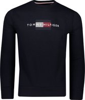 Tommy Hilfiger Sweater Blauw Normaal - Maat M - Heren - Herfst/Winter Collectie - Katoen;Polyester
