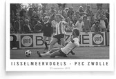 Walljar - Ijsselmeervogels - PEC Zwolle '73 - Zwart wit poster