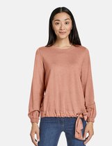 GERRY WEBER Dames Longsleeve met geknoopt detail Camel Melange-40