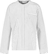 GERRY WEBER Dames Elegant shirt met smalle streep Ecru/Weiss/Schwarz Patch-40