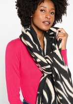 LOLALIZA Sjaal met zebraprint - Zwart - Maat One size