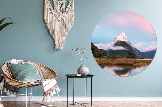 WallCircle - Wall Circle - Wall Circle Indoor - Nouvelle-Zélande - Berg - Reflet - 150x150 cm - Décoration murale - Peintures Ronds