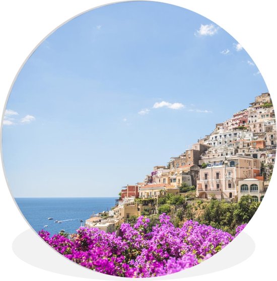 WallCircle - Cercle mural ⌀ 60 - Côte amalfitaine - Bloem - Mer - Tableaux ronds salon - Assiette murale ronde - Décoration murale cercle - Décoration chambre intérieur - Décoration murale murale cercle - Accessoires de maison