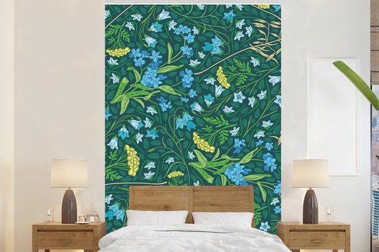 inzet melk eerste Behang - Fotobehang Patroon - Groen - Blauw - Breedte 160 cm x hoogte 240  cm | bol.com