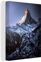 Canvas Schilderij Matterhorn in Zwitserland - 90x120 cm - Wanddecoratie