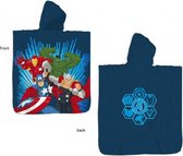 poncho Avengers 60 x 120 cm katoen blauw