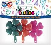 clip bloemen groen/oranje/roze 3 stuks