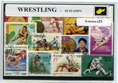 Worstelen – Luxe postzegel pakket (A6 formaat) : collectie van 25 verschillende postzegels van worstelen – kan als ansichtkaart in een A6 envelop - authentiek cadeau - kado - gesch