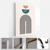 Een trendy set van abstracte handgeschilderde illustraties voor wanddecoratie, Social Media Banner, Brochure Cover Design of ansichtkaart achtergrond - Modern Art Canvas - verticaa