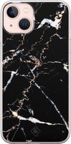 iPhone 13 hoesje siliconen - Marmer zwart | Apple iPhone 13 case | TPU backcover transparant