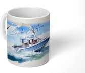 Mok - Koffiemok - Boot - Vogel - Zee - Mokken - 350 ML - Beker - Koffiemokken - Theemok