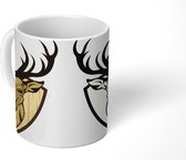 Mok - twee opgezette herten - 350 ML - Beker