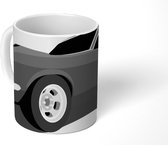 Mok - tekening van een Mustang met een groene kleur - zwart wit - 350 ML - Beker