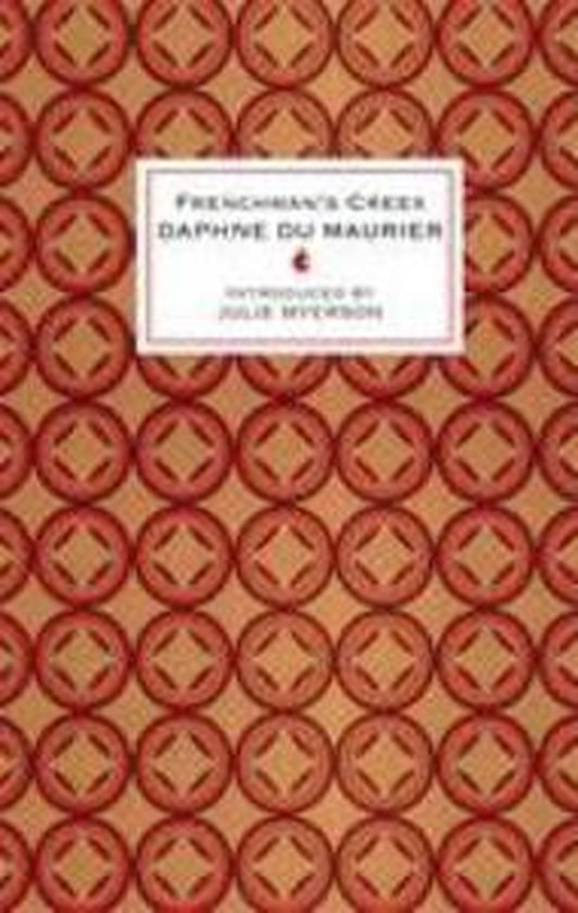 Boekomslag van Frenchman's Creek van Daphne du Maurier, met een bruin geometrisch patroon en witte tekst.