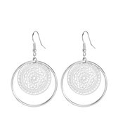 Zilverkleurige bijoux oorbellen rond