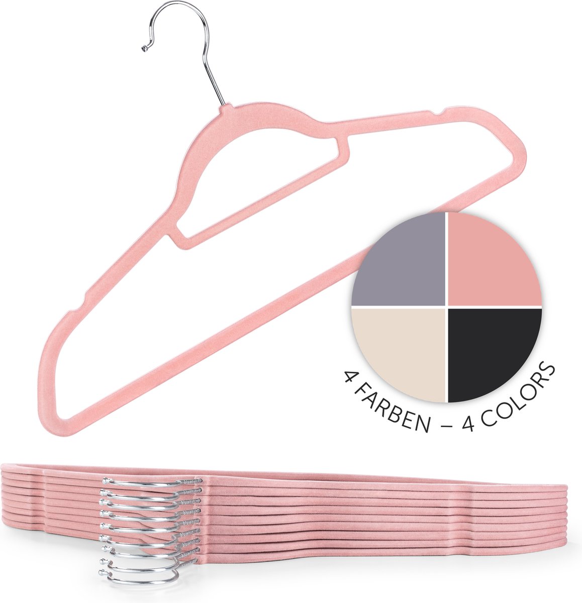 Blumtal - Kledinghangers - Velvet - Fluweel - Oud Roze - Set van 20